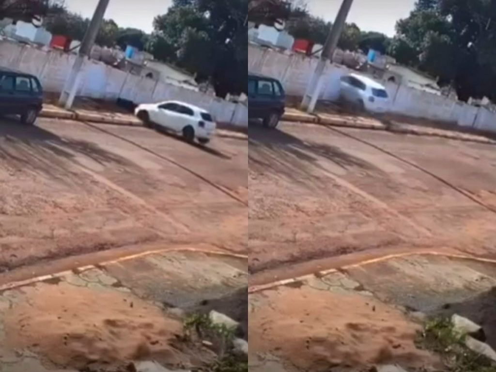 Carro Invade Cemiterio
