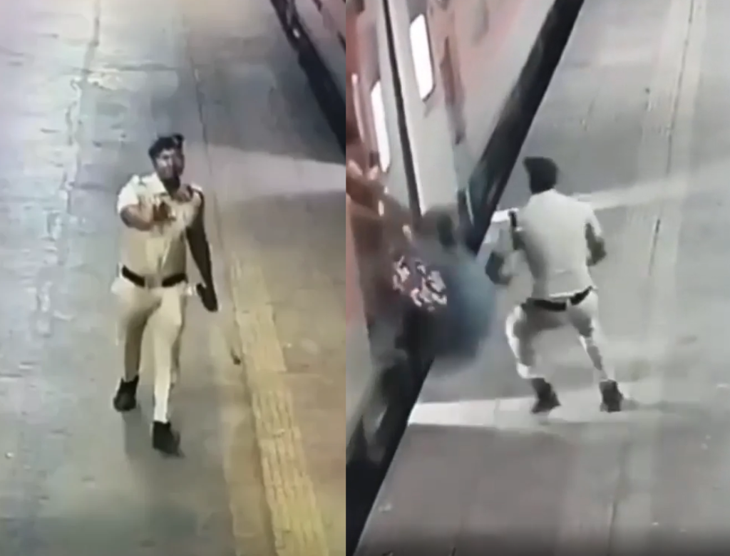 Mulher é salva por segundos de ser arrastada por trem (Foto Reprodução Redes Sociais)