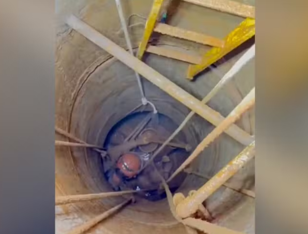 Homem fica 8 horas preso em poço (Foto Reprodução Redes Sociais)