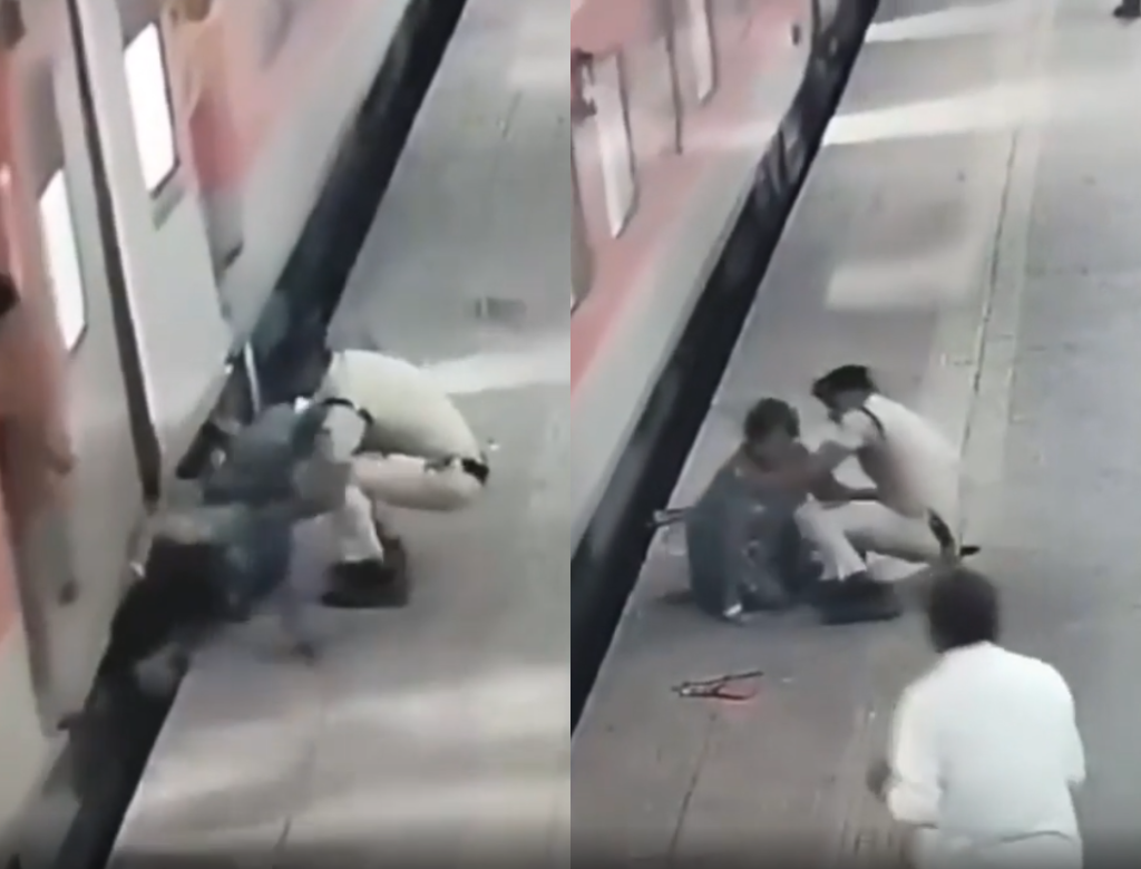 Mulher é Salva Por Segundos De Ser Arrastada Por Trem (foto Reprodução Redes Sociais)