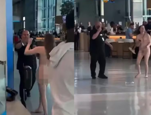 Mulher Fica Nua Em Aeroporto E Fere Duas Pessoas Com Lápis (foto Reprodução Redes Sociais)