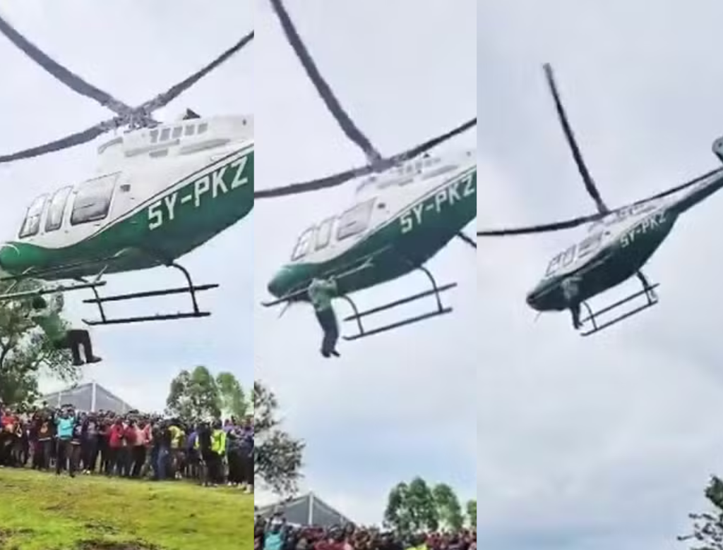 Homem Se Agarra A Helicóptero Após Ter Pedido De Dinheiro Negado (foto Reprodução Redes Sociais)