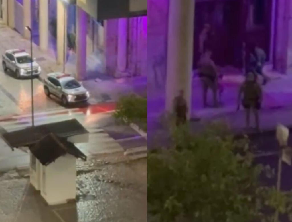 Policiais são flagrados agredindo homens em situação de rua (Foto Reprodução Redes Sociais)