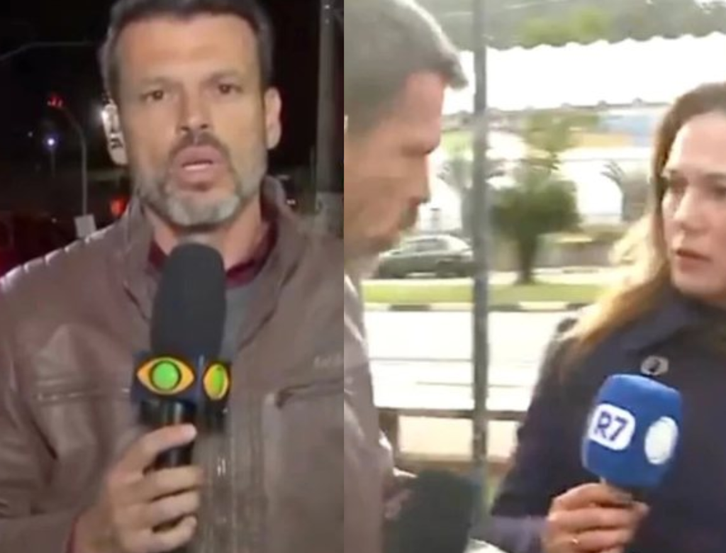 Repórter Da Band Se Desculpa Após Empurrar Jornalista Da Record Ao Vivo (foto Reprodução Redes Sociais)